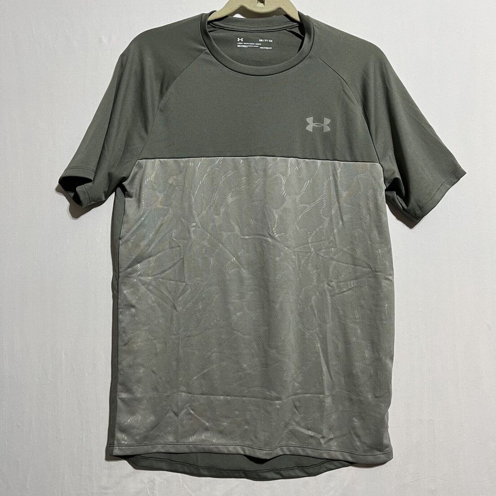 Under Armour Heatgear T-Shirt Men's Small Olive Green Logo Short Sleeve Pullover